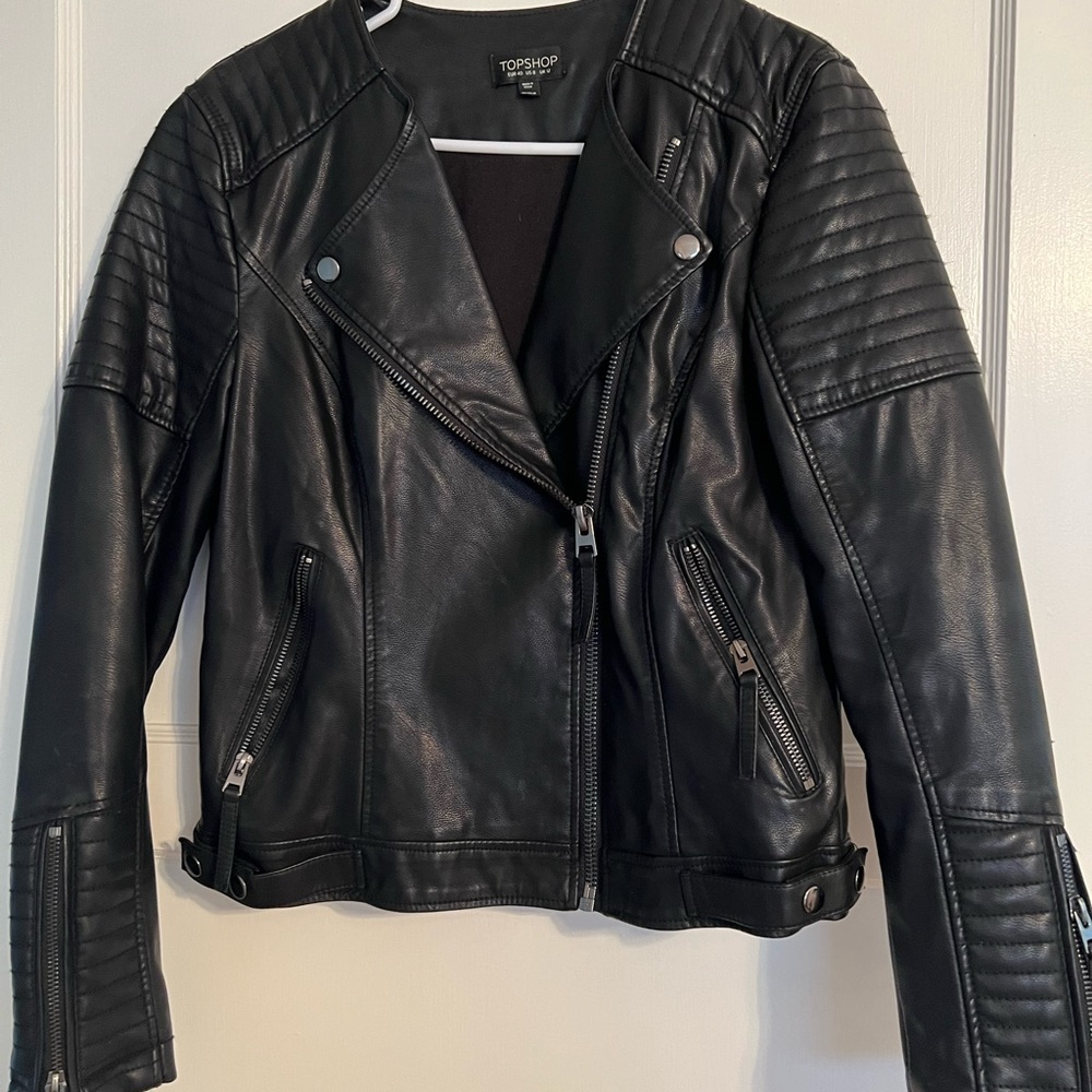 Topshop Black Leather Jacket
